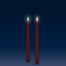 Load image into Gallery viewer, NEW - Tall Taper, 2 Pack, Carmine Red, Smooth Wax Flameless Candle, 1.9cm x 25cm
