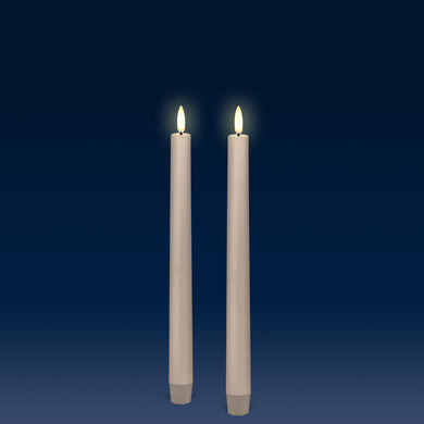 PRE ORDER - NEW UYUNI Lighting Tall Tapers, 2 Pack, Sandstone, Smooth Wax Flameless Candle, 2.3cm x 25cm (0.90