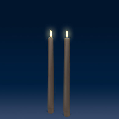 IN STOCK NOW - NEW UYUNI Lighting Tall Tapers, 2 Pack, Sandstone, Smooth Wax Flameless Candle, 2.3cm x 25cm (0.90