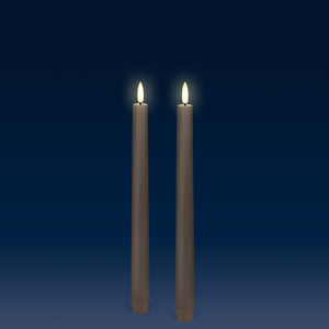 IN STOCK NOW - NEW UYUNI Lighting Tall Tapers, 2 Pack, Sandstone, Smooth Wax Flameless Candle, 2.3cm x 25cm (0.90" x 9.85")