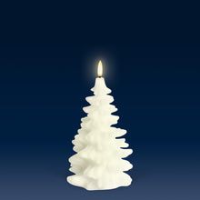 Load image into Gallery viewer, NEW SKANDI DESIGN | UYUNI Lighting Tall Christmas Tree Candle, Classic Ivory, Smooth Wax Flameless Candle, 11cm x 18cm (4.3&quot; x 7&quot;)
