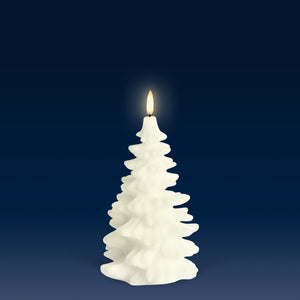 NEW SKANDI DESIGN | UYUNI Lighting Tall Christmas Tree Candle, Classic Ivory, Smooth Wax Flameless Candle, 11cm x 18cm (4.3" x 7")