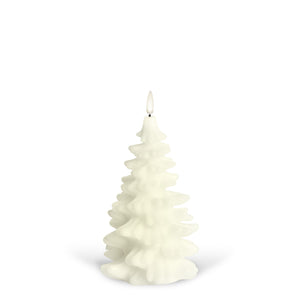 NEW SKANDI DESIGN | UYUNI Lighting Tall Christmas Tree Candle, Classic Ivory, Smooth Wax Flameless Candle, 11cm x 18cm (4.3" x 7")