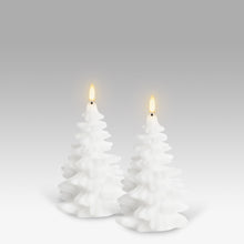 Load image into Gallery viewer, FINAL RELEASE | UYUNI Lighting | Medium Christmas Tree | Nordic White | Smooth Wax Flameless Candle | 10cm x 15cm (3.9" x 5.9") | Set of 2