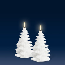Load image into Gallery viewer, NEW SKANDI DESIGN | UYUNI Lighting Medium Christmas Tree Candle, Nordic White, Smooth Wax Flameless Candle, 10cm x 15cm (3.9&quot; x 5.9&quot;)