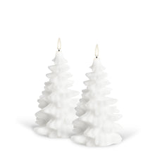 Load image into Gallery viewer, NEW SKANDI DESIGN | UYUNI Lighting Tall Christmas Tree Candle, Nordic White, Smooth Wax Flameless Candle, 11cm x 18cm (4.3&quot; x 7&quot;)
