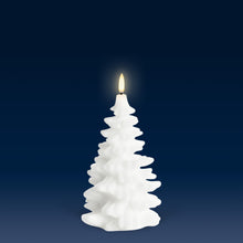 Load image into Gallery viewer, NEW SKANDI DESIGN | UYUNI Lighting Tall Christmas Tree Candle, Nordic White, Smooth Wax Flameless Candle, 11cm x 18cm (4.3&quot; x 7&quot;)