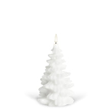 Load image into Gallery viewer, NEW SKANDI DESIGN | UYUNI Lighting Tall Christmas Tree Candle, Nordic White, Smooth Wax Flameless Candle, 11cm x 18cm (4.3&quot; x 7&quot;)