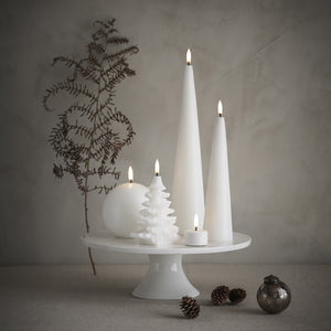 PRE ORDER - NEW UYUNI Lighting Medium Cone Candle, Nordic White, Smooth Wax Flameless Candle, 5.8cm x 21.5cm (2.2" x 8.5")