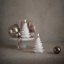 Load image into Gallery viewer, NEW | UYUNI Lighting Small Christmas Tree | Nordic White | Smooth Wax Flameless Candle | 9cm x 12cm (3.5" x 4.7")