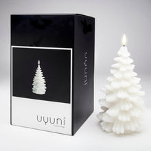 Load image into Gallery viewer, UYUNI Lighting Large Christmas Tree Figurine, Nordic White, Smooth Wax Flameless Candle, 11.0cm x 18.2cm (4.3&quot; x 7.2&quot;)