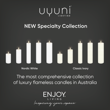 Load image into Gallery viewer, UYUNI Lighting Tall Slim Pillar, Classic Ivory, Smooth Wax Flameless Candle, 6.8cm x 22.2cm (2.7&quot; x 8.74&quot;)