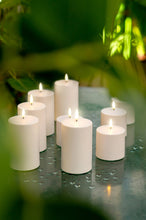 Load image into Gallery viewer, Small Wide Outdoor Pillar, White, Weather Resistant ABS Plastic Flameless Candle, 10.1cm x 7.8cm