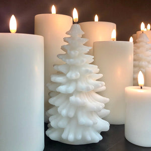 Small Pillar, Nordic White, Smooth Wax Flameless Candle, 7.8cm x 10.1cm
