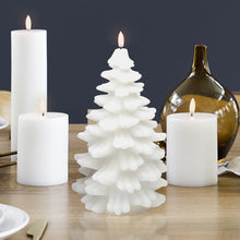 Load image into Gallery viewer, Large Christmas Tree Figurine, Nordic White, Smooth Wax Flameless Candle, 11cm x 18.2cm