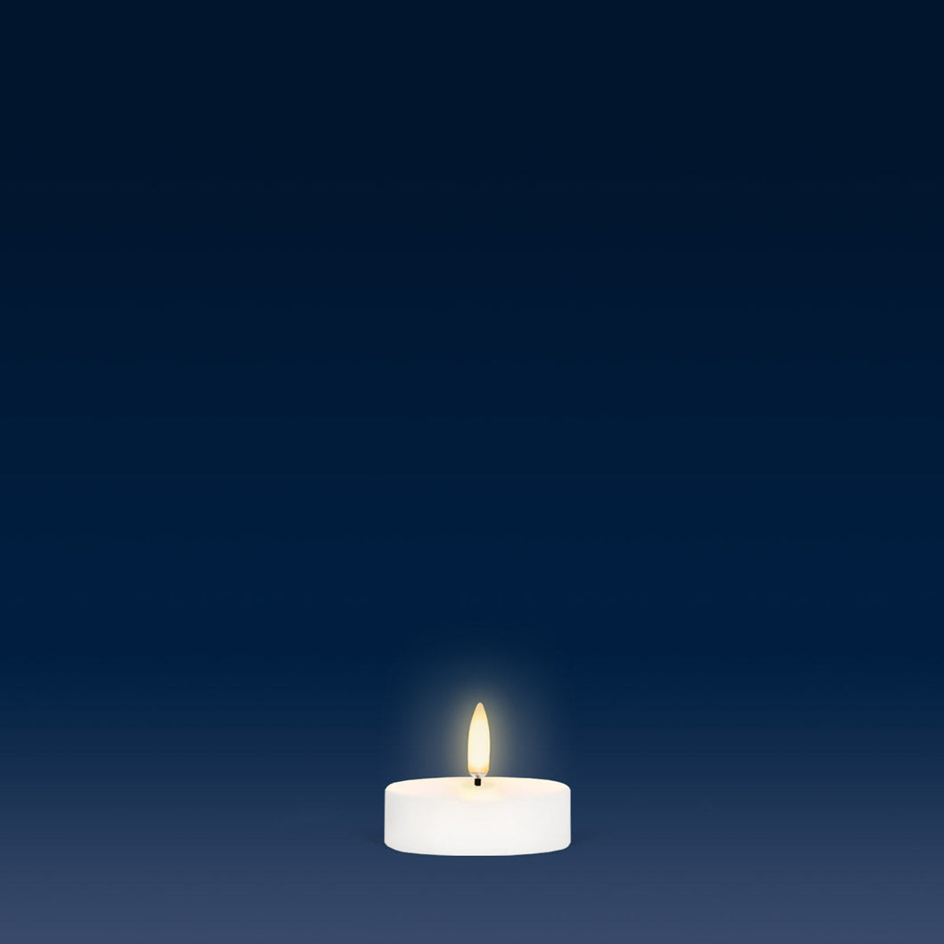 UYUNI Lighting Maxi Tea Light, Nordic White, Smooth Wax Flameless Candle, 6.1cm x 2.2cm (2.4” x 0.87”)