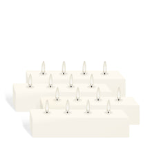 Load image into Gallery viewer, Quattro Block Four Wick Rectangular Candle, Classic Ivory, Smooth Wax Flameless Candle, 18cm x 5cm x 3.8cm