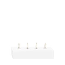 Load image into Gallery viewer, Quattro Block Four Wick Rectangular Candle, Nordic White, Smooth Wax Flameless Candle, 18cm x 5cm x 3.8cm