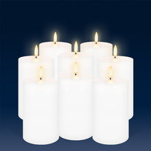 Load image into Gallery viewer, Set of 8 White Medium Outdoor Flameless Candles, 7.6cm x 12.7cm