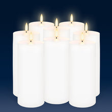 Load image into Gallery viewer, Tall Outdoor Pillar, White, Weather Resistant ABS Plastic Flameless Candle, 7.6cm x 17.7cm