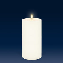Load image into Gallery viewer, UYUNI Lighting Tall Wide Pillar, Classic Ivory, Smooth Wax Flameless Candle, 10.1cm x 20.3cm (4.0&quot; x 8&quot;)