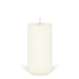 Tall Wide Pillar, Classic Ivory, Smooth Wax Flameless Candle, 10.1cm x 20.3cm