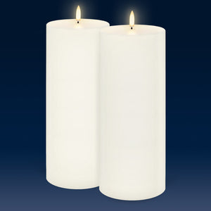 Extra Tall Wide Pillar, Classic Ivory, Smooth Wax Flameless Candle, 10.1cm x 25.4cm