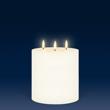 Load image into Gallery viewer, Triple Wick Extra Wide Pillar, Classic Ivory, Smooth Wax Flameless Candle, 15.2cm x 15.2cm