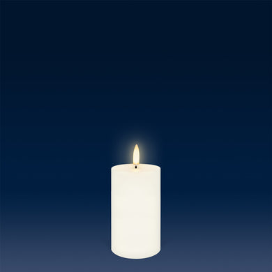 UYUNI Lighting Small Narrow Pillar, Classic Ivory, Smooth Wax Flameless Candle, 5.8cm x 10.1cm (2.2
