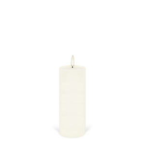 Medium Narrow Pillar, Classic Ivory, Smooth Wax Flameless Candle, 5.8cm x 15.2cm