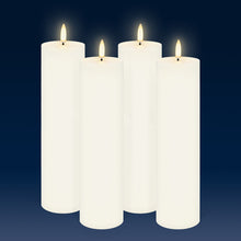 Load image into Gallery viewer, Set of 4 Classic Ivory Tall Narrow Flameless Candles, 5.8cm x 22.2cm