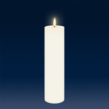 Load image into Gallery viewer, Tall Narrow Pillar, Classic Ivory, Smooth Wax Flameless Candle, 5.8cm x 22.2cm