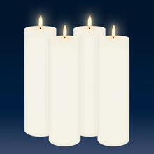 Load image into Gallery viewer, Set of 4 Classic Ivory Tall Slim Flameless Candles, 6.8cm x 22.2cm