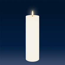 Load image into Gallery viewer, UYUNI Lighting Tall Slim Pillar, Classic Ivory, Smooth Wax Flameless Candle, 6.8cm x 22.2cm (2.7&quot; x 8.74&quot;)