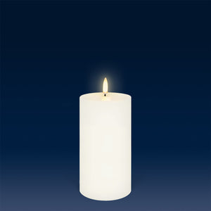 UYUNI Lighting Medium Pillar, Classic Ivory, Smooth Wax Flameless Candle, 7.8cm x 15.2cm (3.1" x 6")