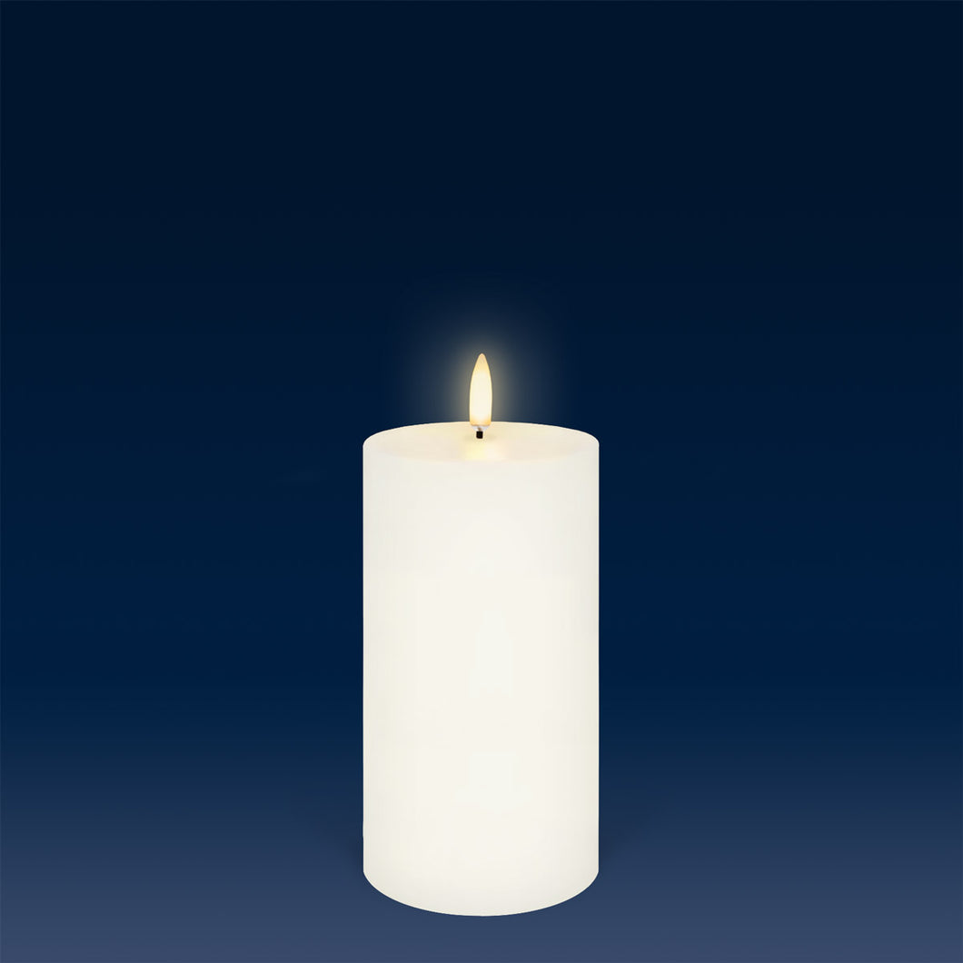 UYUNI Lighting Medium Pillar, Classic Ivory, Smooth Wax Flameless Candle, 7.8cm x 15.2cm (3.1