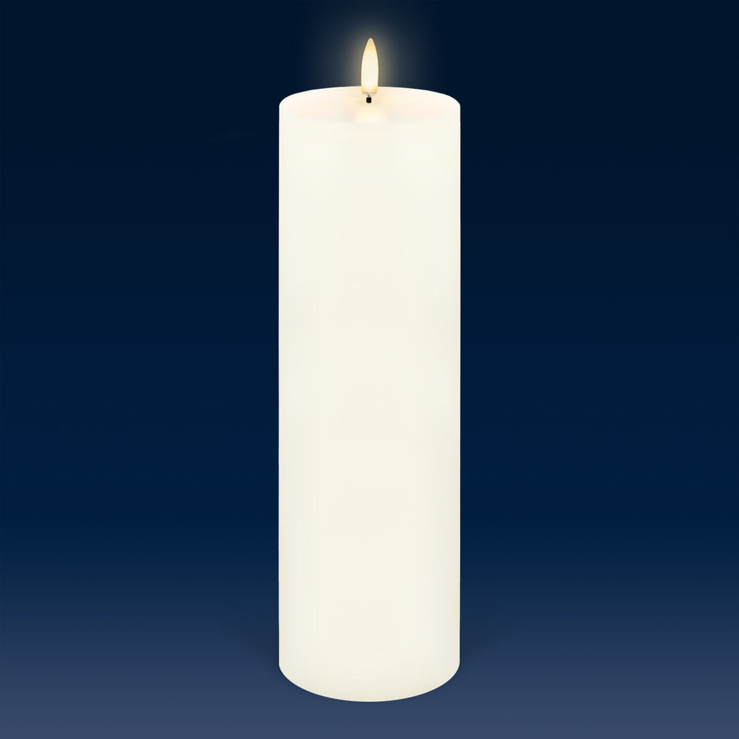 UYUNI Lighting Extra Tall Pillar, Classic Ivory, Smooth Wax Flameless Candle, 7.8cm x 25.4cm (3.1