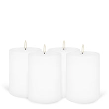 Load image into Gallery viewer, Medium Wide Outdoor Pillar, White, Weather Resistant ABS Plastic Flameless Candle, 10.1cm x 12.8cm