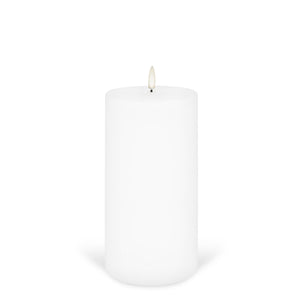 Tall Wide Pillar, Nordic White, Smooth Wax Flameless Candle, 10.1cm x 20.3cm