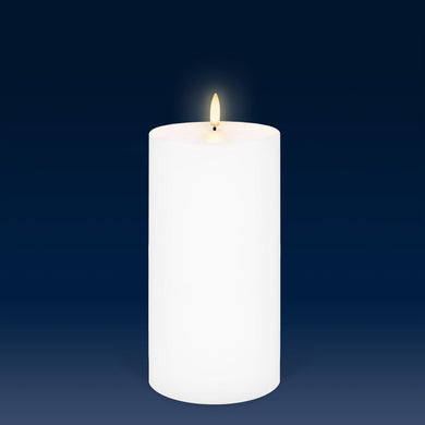 UYUNI Lighting Tall Wide Pillar, Nordic White, Smooth Wax Flameless Candle, 10.1cm x 20.3cm (4.0