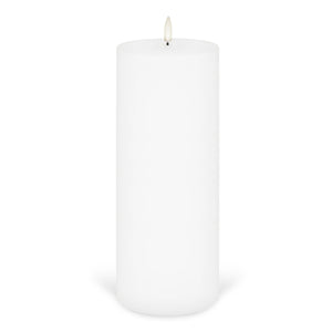 Extra Tall Wide Pillar, Nordic White, Smooth Wax Flameless Candle, 10.1cm x 25.4cm