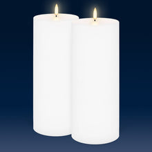 Load image into Gallery viewer, Set of 2 Nordic White Extra Tall Wide Flameless Candle, 10.1cm x 25.4cm
