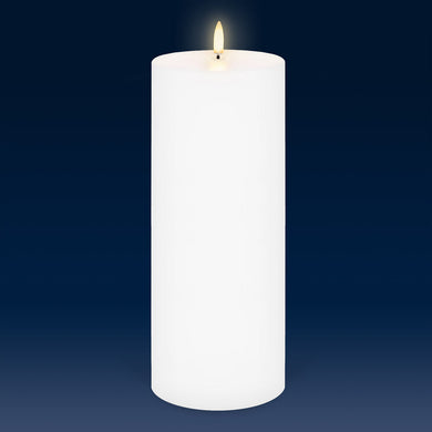 UYUNI Lighting Extra Tall Wide Pillar, Nordic White, Smooth Wax Flameless Candle, 10.1cm x 25.4cm (4.0