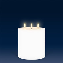 Load image into Gallery viewer, Triple Wick Extra Wide Pillar, Nordic White, Smooth Wax Flameless Candle, 15.2cm x 15.2cm
