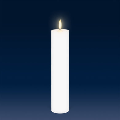 UYUNI Lighting Tall Thin Pillar, Nordic White, Smooth Wax Flameless Candle, 4.8cm x 22.2cm (1.89