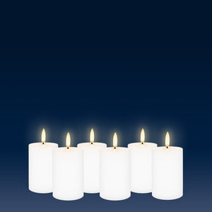 UYUNI Lighting Votive Size, Nordic White Smooth Wax Flameless Candle, 5.0cm x 7.6cm (2.0" x 3")