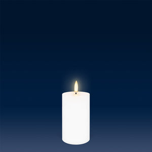Small Narrow Pillar, Nordic White, Smooth Wax Flameless Candle, 5.8cm x 10.1cm