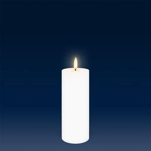 Medium Narrow Pillar, Nordic White, Smooth Wax Flameless Candle, 5.8cm x 15.2cm