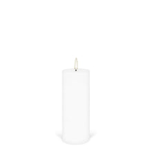 Load image into Gallery viewer, Medium Narrow Pillar, Nordic White, Smooth Wax Flameless Candle, 5.8cm x 15.2cm