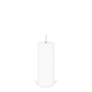 Medium Narrow Pillar, Nordic White, Smooth Wax Flameless Candle, 5.8cm x 15.2cm